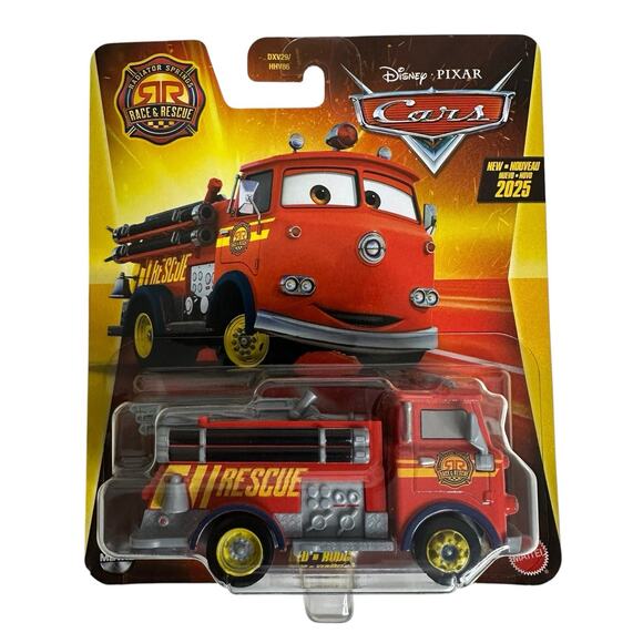 Disney Pixar Cars Race and Rescue Red Diecast Fire Truck Mattel 2025 Release - Picture 1 of 5